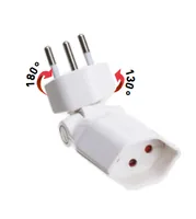Max Hauri Winkelstecker Clip-Clap 180° T13 - Detailfarbe: Weiss - Schalter: Nein - Steckdosenanzahl: 1 - Ausstattung: klappbar 180° - drehbar 130° - Kinderschutz: Ja
