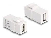 DeLOCK Keystone Module USB 2.0 A female to USB 2.0 A female white