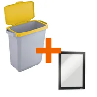 DURABLE Abfallbehälter DURABIN 60L Klappd. gelbDURAFRAME A5