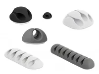 Delock Kabelhalter 6  Stück, diverse Kabelhalter Grössen - Produkttyp: Kabel-Clip - Ausstattung Kabelmanagement: Set - Selbstklebend - Verpackungseinheit: 6 Stück - Material: TPR - Detailfarbe: Grau - Schwarz - Weiss
