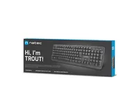 NATEC KEYBOARD TROUT SLIM USB, US LAYOUT, BLACK