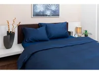 COCON Duvetbezug Satin 160 x 210 cm, Marineblau - Nachhaltigkeit: Nicht angegeben - Verschlusstyp: Reissverschluss - Grösse: 160 x 210 cm - Motiv: Uni - Detailfarbe: Marineblau - Detailmaterial: Satin