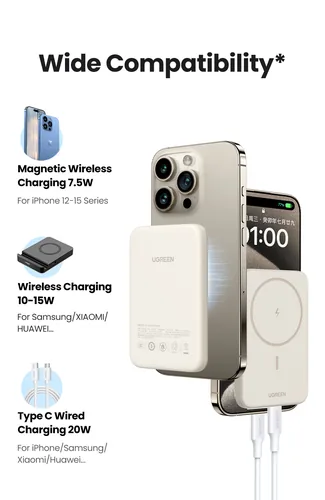Ugreen 25208 power bank 10000 mAh Wireless charging Beige