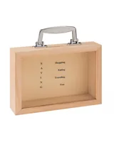 Glorex Spardose Holu 22 x 16 x 5.5 cm - Breite: 18 cm - Höhe: 7 cm - Länge: 22 cm - Produkttyp Geschenke: Spardosen - Motiv: Koffer