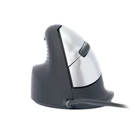 R-Go Maus HE ergonomisch links USB groß schw.silb