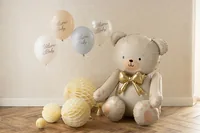 PARTYDECO Ballons 30cm SB14P3420016 Welcome Baby, blau 6 Stück