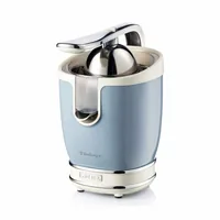 Ariete 413, Vintage Juicer, Professional Electric Juicer with Lever, 2 Cones for Large and Small Fruits, Anti-Drip Spout, Silent Motor, Professional Squeezing, Blue