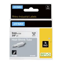DYMO Rhino Heißschrumpfschlauch 9mmx1.5m schwarz->weiß
