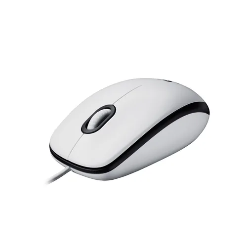 Logitech Maus M100 Optical - Maus-Typ: Standard - Maus Features: Scrollrad - Bedienungsseite: Universal - Detailfarbe: Weiss - Verbindungsart: Verkabelt - Schnittstelle: USB-A