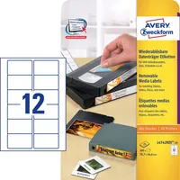 AVERY ZWECKFORM Video-Etiketten 78,7x46,6mm L4742REV-25 weiss,non-perm. 300Stk./25Bl.