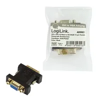 LogiLink AD0001 video cable adapter VGA (D-Sub) DVI-I Schwarz