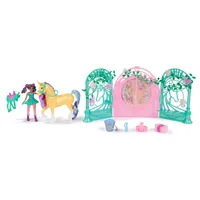 Unicorn Academy, Ava Doll & Color-Change Leaf Stall Playset with 15 Accessories, Dolls & Unicorn Toys for Girls Ages 4 and up