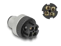DeLOCK M12 Connector A-coded 4 pin male for mounting with screw connection