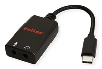 ROLINE Adapter USB Typ C - 2x 3,5mm Audio, ST/BU, 0,13 m