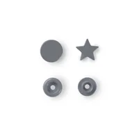 Prym Druckknöpfe Color Snaps Stern, Silbergrau, 12.4 mm, 30 Stück - Detailfarbe: Silbergrau