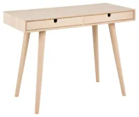 AC Design Century rectangular office desk, top and 2 drawers white pigmented oiled oak veneer, base white pigmented oiled oak, 100x45x74 cm