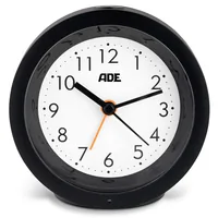 ADE Klassischer Wecker mit Nachtlicht-Sensor - Funktionen: Weckfunktion - Schlummertaste - Licht - Ausstattung: Zeit - Displaytyp: Analog - Detailfarbe: Weiss - Schwarz - Funksignal: Keine Angaben - Betriebsart: Batteriebetrieb