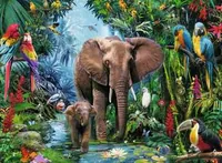 Ravensburger Puzzle Dschungelelefanten - Motiv: Tiere - Altersempfehlung ab: 7 Jahren - Tiefe: 49 cm - Eigenschaften: Keine Eigenschaft - Zertifikate: Keine Zertifizierung - Breite: 36 cm