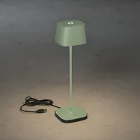Konstsmide Akku-Tischleuchte USB Capri, 2700-3000 K, 2.2 W, Mintgrün - Betriebsart: Netzbetrieb - Lampensockel: LED fest verbaut - Smart Home: Nicht kompatibel - Zusätzliche Ausstattung: Aufladestation - Dimmer - Ein/Aus-Schalter - Anwendungsbereich: Outd
