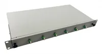 helos LWL 19 Spleissbox 6 x LC/APC Duplex OS2, spleißfertig, grau