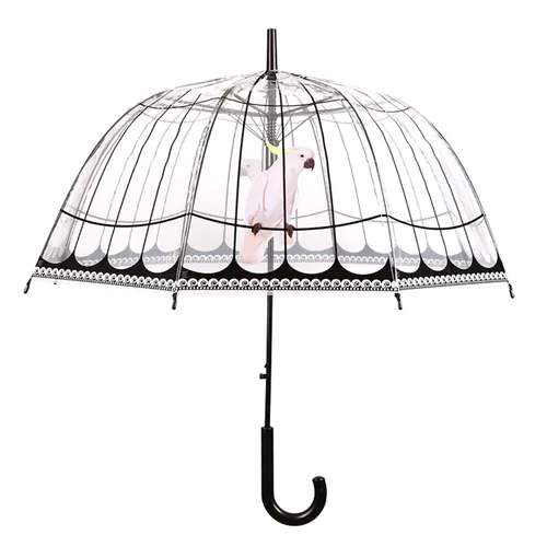 Esschert Design TP321 umbrella Black, Multicolour, Transparent Steel Full-sized Rain umbrella