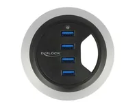 Delock Tisch-Hub USB 3.0 - Stromversorgung: USB - Anzahl Ports: 4 - Detailfarbe: Schwarz - USB Standard: 3.0/3.1/3.2 Gen 1 (5 Gbps) - USB Anschluss 2 (Endgerät): USB A - USB Anschluss 1 (Quelle): USB A