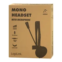 LogiLink HS0054 headphones/headset Wired Head-band Office/Call center Black