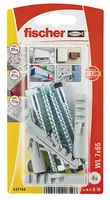 Fischer Laschenbefestigung  WL 7 x 60, 4 Stück - Bohrdurchmesser: 10 mm - Länge: 50 mm - Verpackungseinheit: 4 Stück - Für Material: Beton - Kalksand - Vollziegel - Naturstein - Set: Ja