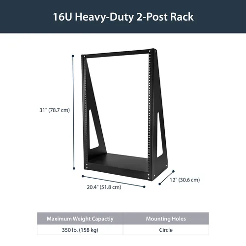 HEAVY DUTY 2-POST RACK - 16U .