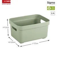 Sigma Home Aufbewahrungsbox 2.5 Liter Grün - Breite: 17.7 cm - Höhe: 12.8 cm - Tiefe: 9.3 cm - Volumen: 2.5 l - Produkttyp: Aufbewahrungsbox - Verpackungseinheit: 1 Stück