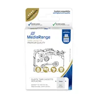 MediaRange Plastic tape cassette, for label printers using Brother TZ-131/TZe-131, permanent adhesive, 12mm, 8m, laminated, black on clear