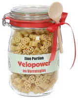 Trendcompany Pasta Velopower - Nährwertangabe pro: 100 g - Energiegehalt (in kj): 1450 KJ - Energiegehalt (in kcal): 342 Kcal - Fett: 1.5 g - Davon gesättigte Fettsäuren: 0.4 g - Kohlenhydrate: 68 g