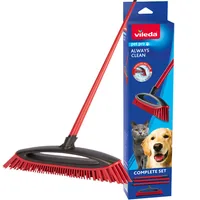 Vileda Pet Pro Always Clean broom Indoor Soft bristle Rubber, Polyethylene terephthalate (PET) Red, Black