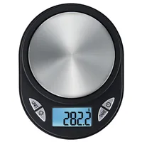 Xavax Küchenwaage Jewel Schwarz/Silber - Bedienungsart: Tasten - Messschritte: 0.1 g - Tara-Zuwiegefunktion: Ja - Detailfarbe: Silber - Schwarz - Gewicht Max.: 0.5 kg - Material: Edelstahl