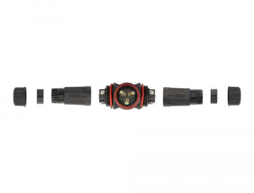 Delock Verbindungsmuffe IP68, T-Stück, 3 Pin, 4.5 - 7.5 mm schwarz - Breite: 25 mm - Länge: 114 mm - Tiefe: 25 mm - Schutzklasse: IP68 - Montage: Aufputz - E-Nr.: 999999999