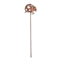 Esschert Design Gartenstecker Marienkäfer 38 cm - Höhe: 38 cm - Motiv: Marienkäfer - Detailfarbe: Rostbraun - Produkttyp: Gartenstecker