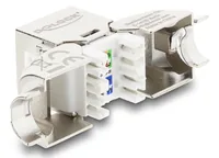 Delock Keystone-Modul RJ45 Buchse zu LSA Cat.6A 45° - Modultyp: Keystone - Anschluss Front: Buchse RJ-45 - Anschluss Rück: LSA - Medientyp: Netzwerk - Schirmung: Ja - Detailfarbe: Silber