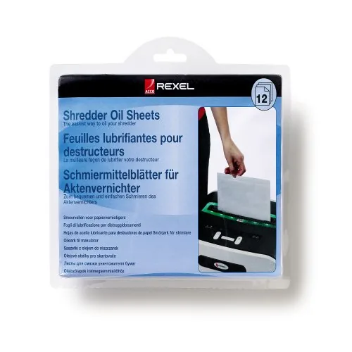 Rexel Ölpapier für Aktenvernichter  12 Stück - Packungsgrösse: 12 Stück - Verpackungseinheit: 12 Stück - Zubehörtyp: Ölpapier
