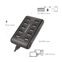 LogiLink UA0125 interface hub USB 2.0 480 Mbit/s Black