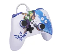 Power A Enhanced Wired Controller Master Sword Attack - Plattform: Nintendo Switch - Nintendo Switch OLED-Modell - Verbindungsmöglichkeiten: Kabelgebunden - USB Typ-A - Controller Typ: Gamepad - Detailfarbe: Blau - Mehrfarbig - Weiss