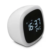 Hama Digitalwecker Bora Bora Weiss - Funktionen: Umschaltbar °C/°F - Alarm - Schlummertaste - Anti-Rutsch-Füsse - Licht - Ausstattung: Wochentag - Zeit - Innentemperatur - Kalender - Datum - Displaytyp: Digital - Detailfarbe: Weiss - Funksignal: Keine Ang