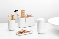 Brabantia Seifenspender-Set ReNew mit Zahnputzbecher und Schale Weiss - Wandmontage: Nein - USB-Schnittstelle: Nein - Sensor-Technik: Nein - Detailfarbe: Weiss - Fassungsvermögen: 250 ml