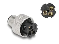 DELOCK M12 Steckverbinder A-kodiert 3 Pin Stecker 90Metall