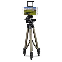 Hama Stativ Smartphone/Tablet 106 - 3D - Höhenverstellbar: Ja - Detailfarbe: Champagner - Material: Aluminium - Stativ-Bauart: Dreibeinstativ - Stativgewinde: 1/4'' - Stativ-Ausstattung: Stativgewinde - 3-Wege Stativkopf - Schnellwechselplatte - Tasche