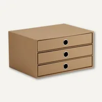 Rössler Schubladenbox S.O.H.O. A4 Braun - Anzahl Schubladen: 3 - Verpackungseinheit: 1 Stück - Material: Karton - Detailfarbe: Braun