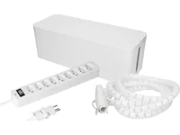Max Hauri Kabelbox mit Steckerleiste 9x T13 Weiss - Breite: 155 mm - Länge: 400 mm - Tiefe: 138 mm - Anwendungsbereich: Indoor - Detailfarbe: Weiss