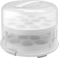 Rotho Tortenbutler Fresh XL Transparent/Weiss - Produkttyp: Tortenbutler - Materialtyp: Kunststoff - Material: Polypropylen (PP) - Detailfarbe: Transparent - Weiss - Anzahl Etagen: 2 × - Stapelbar: Ja