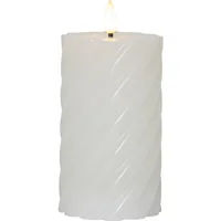 Star Trading LED-Kerze Pillar Flamme Swirl, Ø 7.5 x 15 cm, Weiss - Betriebsart: Batteriebetrieb - Fernbedienung: Nein - Aussenanwendung: Nein - Höhe: 15 cm - Timerfunktion: Ja - Set: Nein