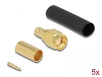 SMA Stecker zum Crimpen LMR200 mit passendem Schrumpfschlauch - 5 Stück