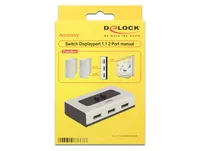 Delock Switchbox Displayport, 2 Port - Anzahl Eingänge: 2 × - Steckertyp Seite A: DisplayPort - Anzahl Ausgänge: 1 × - Steckertyp Seite B: DisplayPort - Material: Kunststoff - Bedienungsart: Tasten